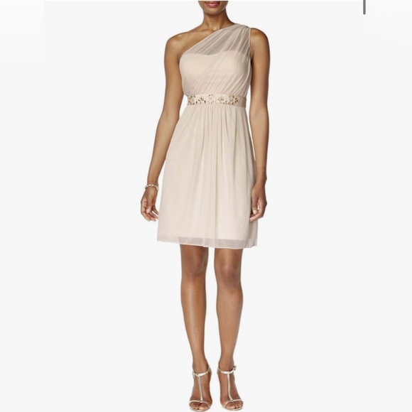 Adrianna Papell Dresses & Skirts - Adrianna Papell Elegant Cream One-Shoulder Dress size 18 new with tag